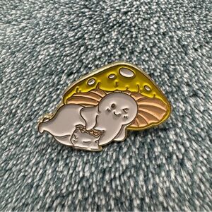 Mushroom Man Enamel Pin Snacking